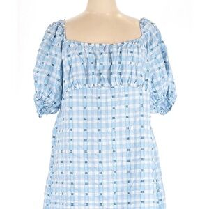 H&M Light Blue Checkered Blouse